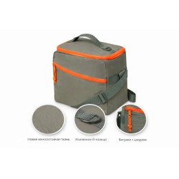 Изотермическая сумка-холодильник "Neo Classic" c контрастной молнией, серый/оранжевый