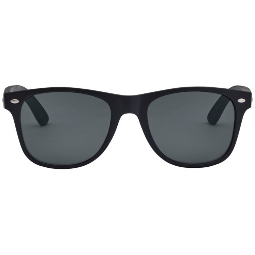 Бамбуковые солнцезащитные очки Arlo с черным покрытием - сплошной черный