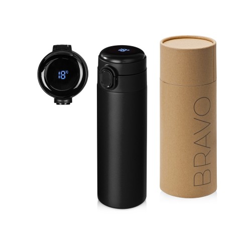 Вакуумная термокружка Waterline с медной изоляцией «Bravo», 400 мл, тубус, черный