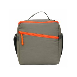 Изотермическая сумка-холодильник "Neo Classic" c контрастной молнией, серый/оранжевый