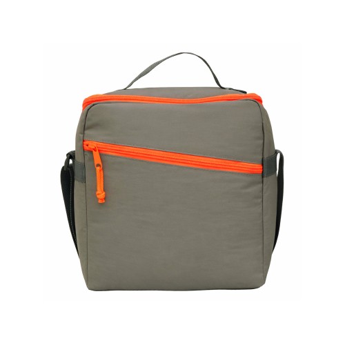 Изотермическая сумка-холодильник "Neo Classic" c контрастной молнией, серый/оранжевый