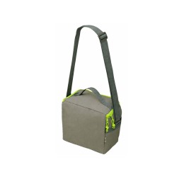 Изотермическая сумка-холодильник "Neo Classic" c контрастной молнией, серый/зеленое яблоко