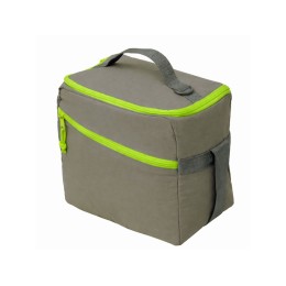 Изотермическая сумка-холодильник "Neo Classic" c контрастной молнией, серый/зеленое яблоко