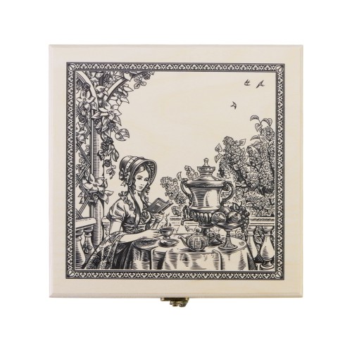 Подарочный набор с чаем «Чайный букет» в деревянной шкатулке, натуральный