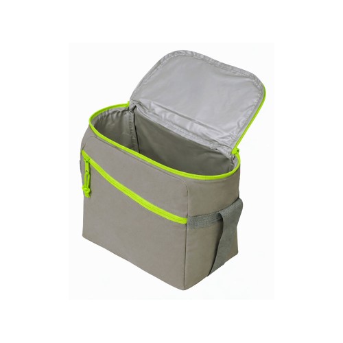 Изотермическая сумка-холодильник "Neo Classic" c контрастной молнией, серый/зеленое яблоко