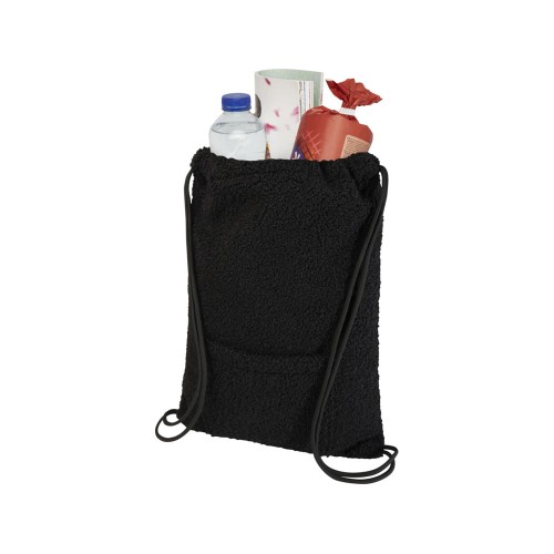 Шерпа рюкзак со шнурком из переработанной шерпы GRS объемом 9 л, черный