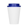Пластиковый стакан Take away с двойными стенками и крышкой с силиконовым клапаном, 350 мл, белый/синий