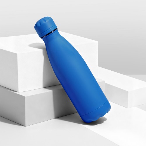 Вакуумная термобутылка "Vacuum bottle C1", soft touch, 500 мл, синий классический