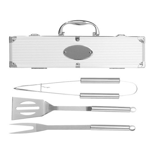 Набор для барбекю в кейсе: лопатка, щипцы, вилка "Salvy"