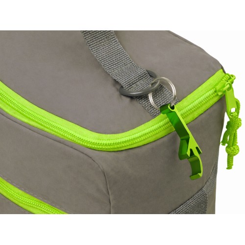 Изотермическая сумка-холодильник "Neo Classic" c контрастной молнией, серый/зеленое яблоко