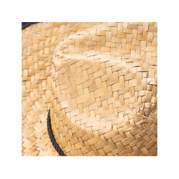 Шляпа из натуральной соломы MUNDAK/СИЕСТА с регулируемой завязкой, бежевый/черный