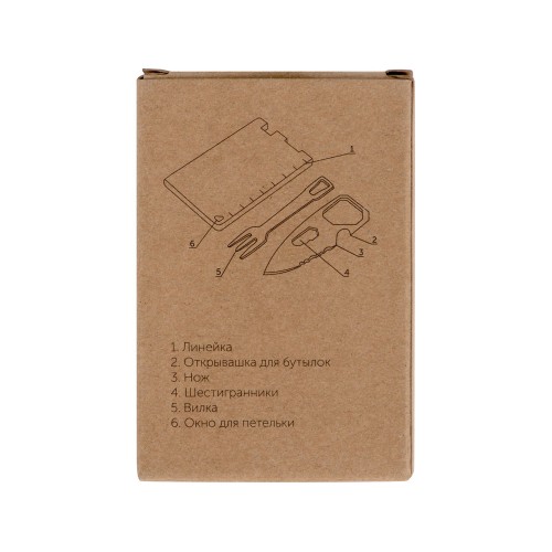 Мультиинструмент с ножом и вилкой "Hungry", черный