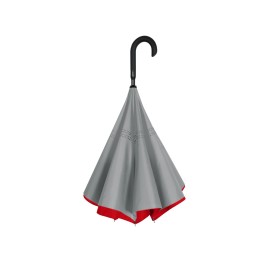 Зонт-трость наоборот Inversa, полуавтомат, красный/серый (Р)