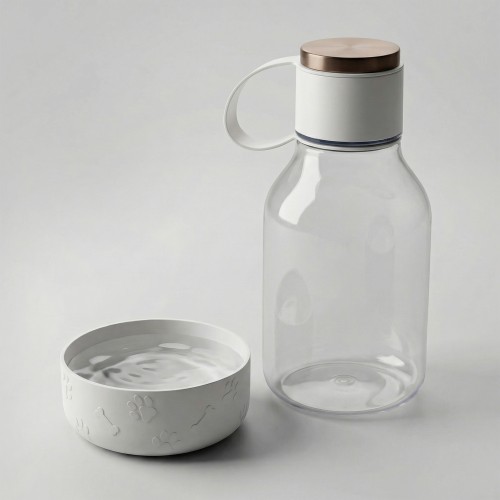Бутылка для воды 2-в-1 «Dog Bowl Bottle» со съемной миской для питомцев, 1500 мл, белый