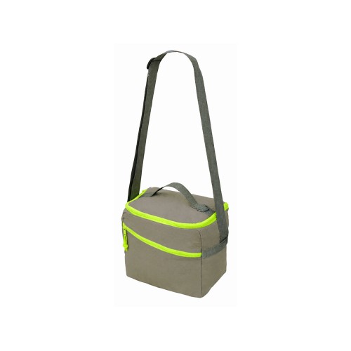 Изотермическая сумка-холодильник "Neo Classic" c контрастной молнией, серый/зеленое яблоко