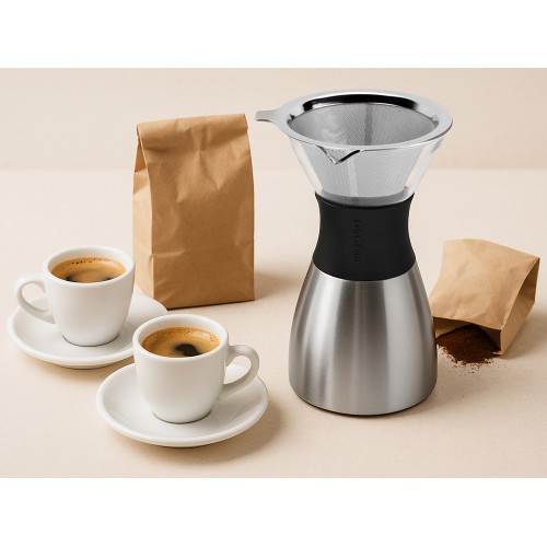 Кофеварка POUR OVER, 1000 мл, серебристый/черный