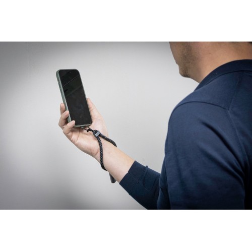 Ремешок-держатель для телефона с зарядным кабелем USB-C - USB-C «Lany Wristband Charge Eco», серый