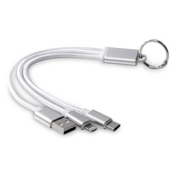 Кабель для зарядки «Tres» с брелоком, серый