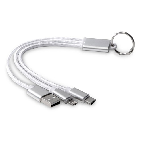 Кабель для зарядки «Tres» с брелоком, серый