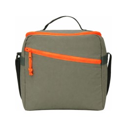 Изотермическая сумка-холодильник "Neo Classic" c контрастной молнией, серый/оранжевый