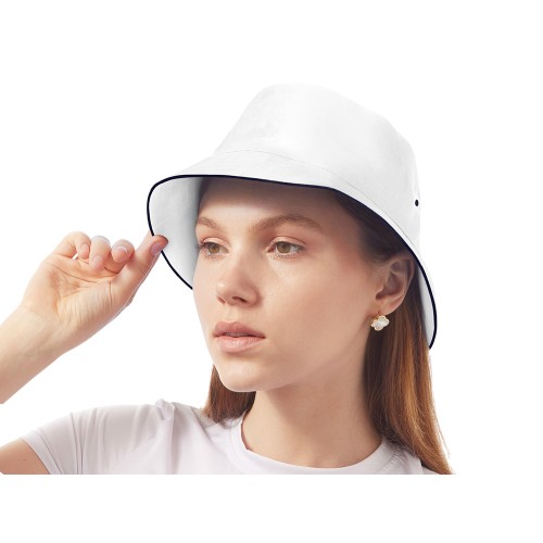 Панама с контрастной окантовкой , белый/темно-синий