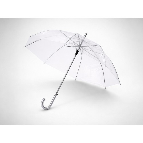 Зонт-трость "Клауд" полуавтоматический 23", прозрачный