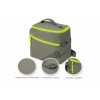 Изотермическая сумка-холодильник "Neo Classic" c контрастной молнией, серый/зеленое яблоко