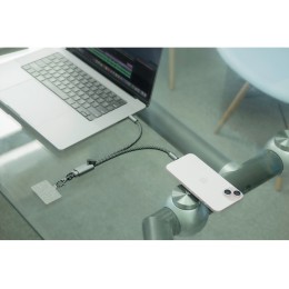 Ремешок-держатель для телефона с зарядным кабелем USB-C - USB-C «Lany Wristband Charge Eco», серый