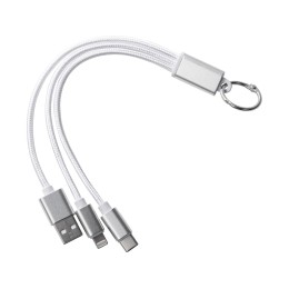 Кабель для зарядки «Tres» с брелоком, серый