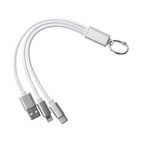 Кабель для зарядки «Tres» с брелоком, серый
