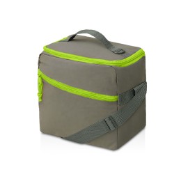 Изотермическая сумка-холодильник "Neo Classic" c контрастной молнией, серый/зеленое яблоко