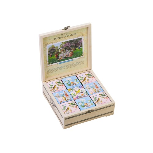 Подарочный набор с чаем «Чайный букет» в деревянной шкатулке, натуральный