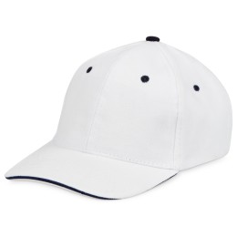 Бейсболка "New Castle" 6-ти панельная, белый/темно-синий