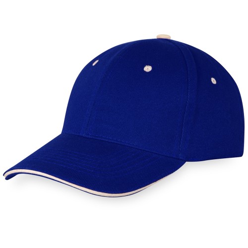 Бейсболка "New Castle" 6-ти панельная, кл синий/натуральный