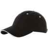 Бейсболка "New Castle" 6-ти панельная, черный/натуральный