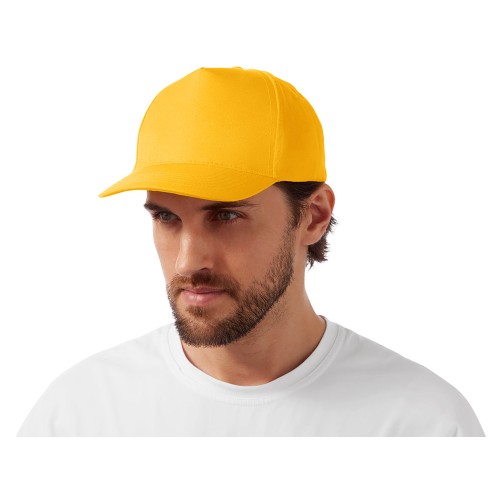 Бейсболка "Poly" 5-ти панельная 120гр, золотисто-желтый