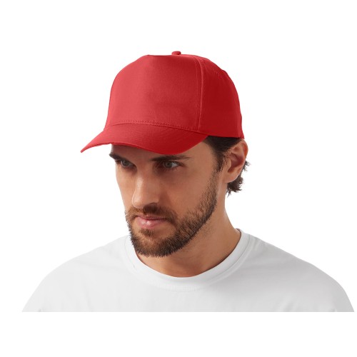 Бейсболка "Poly" 5-ти панельная 120 гр, красный