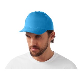 Бейсболка "Poly" 5-ти панельная 120 гр, голубой