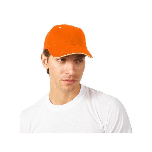 Бейсболка "New Castle" 6-ти панельная, оранжевый/белый