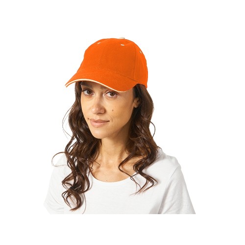 Бейсболка "New Castle" 6-ти панельная, оранжевый/белый