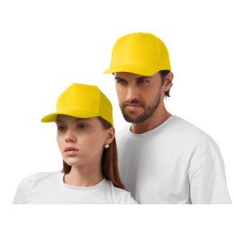 Бейсболка "Poly" 5-ти панельная 120 гр, желтый