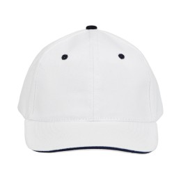 Бейсболка "New Castle" 6-ти панельная, белый/темно-синий
