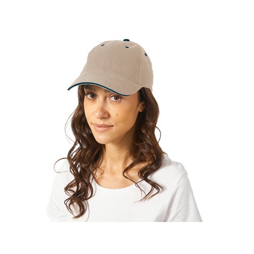 Бейсболка "New Castle" 6-ти панельная, натуральный/синий