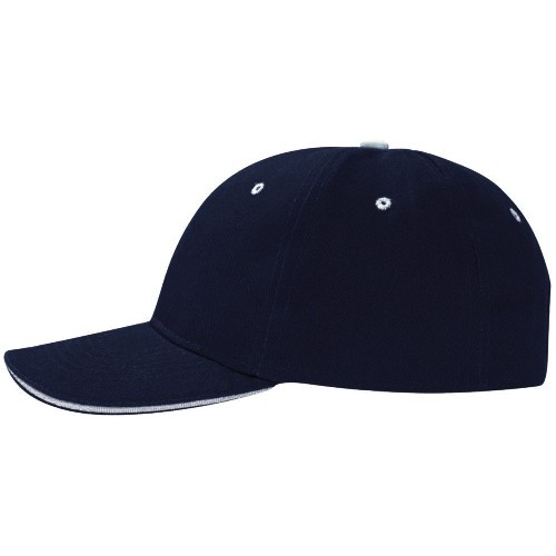 Бейсболка "New Castle" 6-ти панельная, темно-синий/натуральный