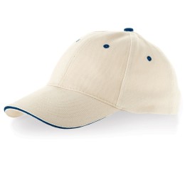 Бейсболка "New Castle" 6-ти панельная, натуральный/синий