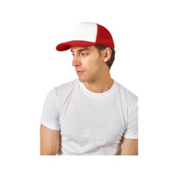Бейсболка с сеткой Newport, белый/красный