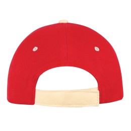 Бейсболка "New Castle" 6-ти панельная, красный/натуральный