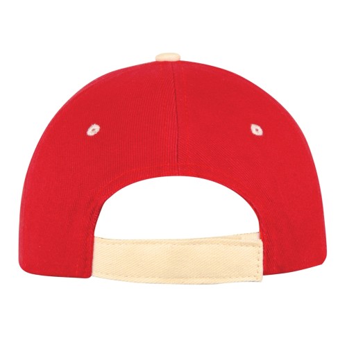 Бейсболка "New Castle" 6-ти панельная, красный/натуральный
