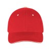 Бейсболка "New Castle" 6-ти панельная, красный/натуральный