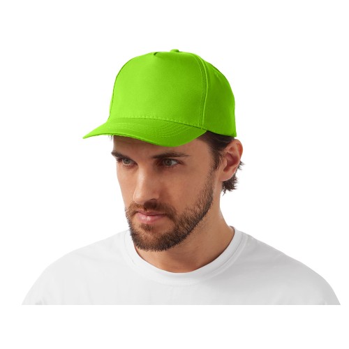 Бейсболка "Poly" 5-ти панельная 120 гр, зеленое яблоко